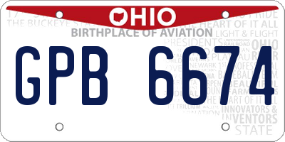 OH license plate GPB6674