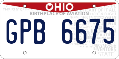 OH license plate GPB6675