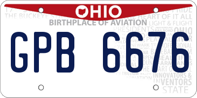 OH license plate GPB6676
