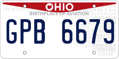 OH license plate GPB6679