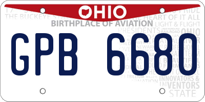 OH license plate GPB6680