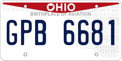 OH license plate GPB6681