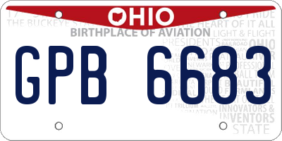 OH license plate GPB6683