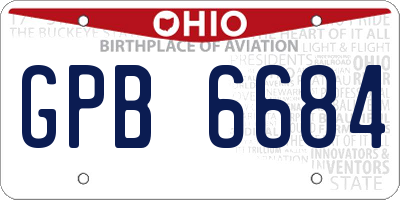 OH license plate GPB6684