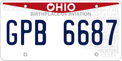 OH license plate GPB6687