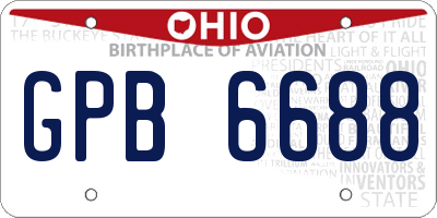 OH license plate GPB6688