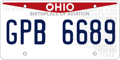 OH license plate GPB6689
