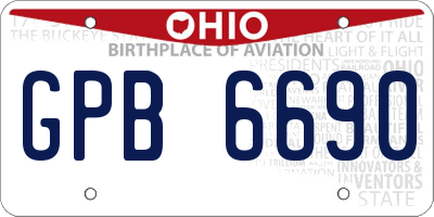 OH license plate GPB6690