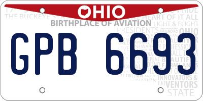 OH license plate GPB6693