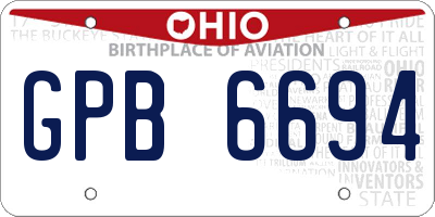OH license plate GPB6694