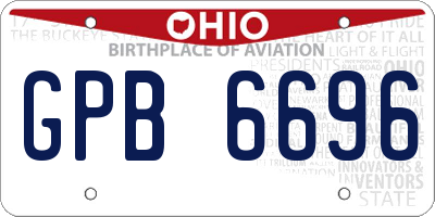 OH license plate GPB6696