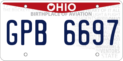 OH license plate GPB6697