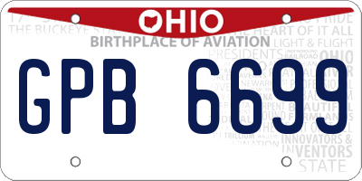 OH license plate GPB6699