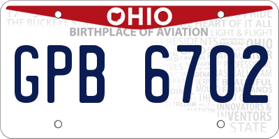 OH license plate GPB6702
