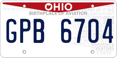 OH license plate GPB6704