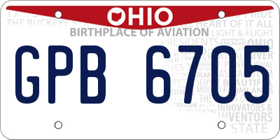 OH license plate GPB6705