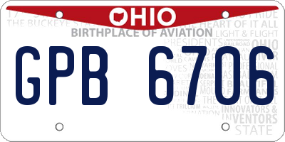 OH license plate GPB6706