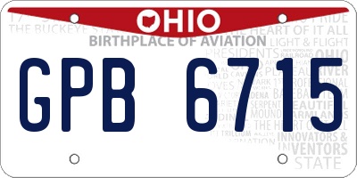 OH license plate GPB6715