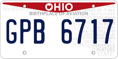 OH license plate GPB6717