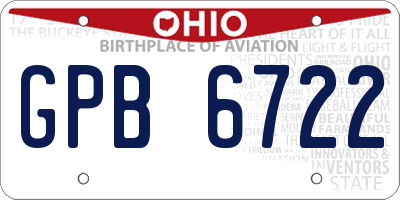 OH license plate GPB6722