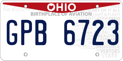 OH license plate GPB6723