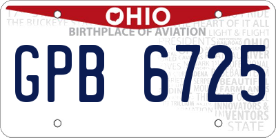 OH license plate GPB6725