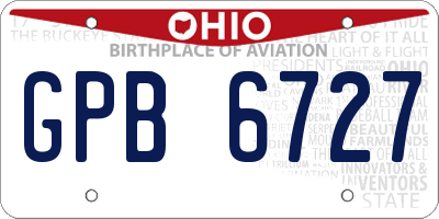 OH license plate GPB6727
