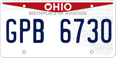 OH license plate GPB6730