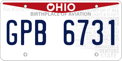 OH license plate GPB6731