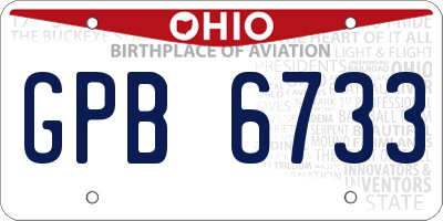 OH license plate GPB6733