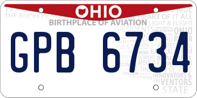 OH license plate GPB6734