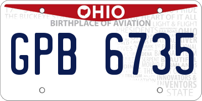 OH license plate GPB6735