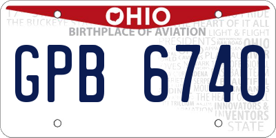 OH license plate GPB6740