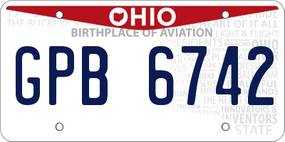 OH license plate GPB6742
