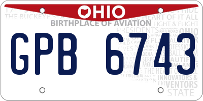 OH license plate GPB6743
