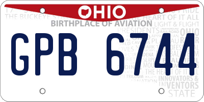 OH license plate GPB6744