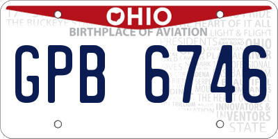 OH license plate GPB6746