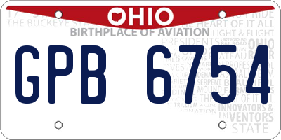OH license plate GPB6754