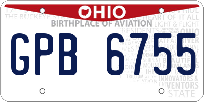 OH license plate GPB6755