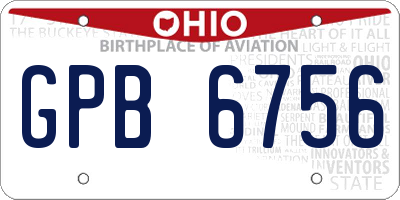 OH license plate GPB6756