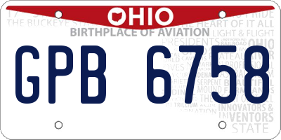 OH license plate GPB6758