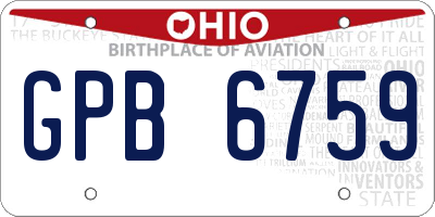 OH license plate GPB6759