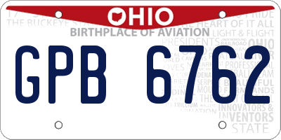 OH license plate GPB6762
