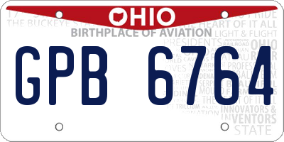 OH license plate GPB6764