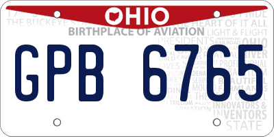OH license plate GPB6765