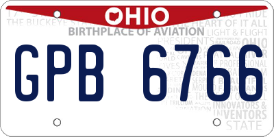OH license plate GPB6766