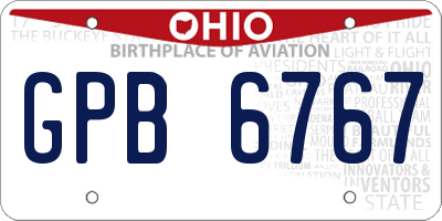 OH license plate GPB6767