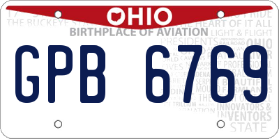 OH license plate GPB6769