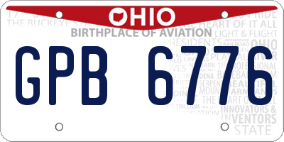 OH license plate GPB6776