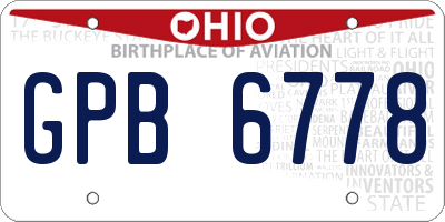 OH license plate GPB6778
